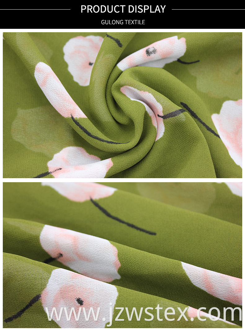 China manufactory famous brand garment polyester woven printed chiffon fabric